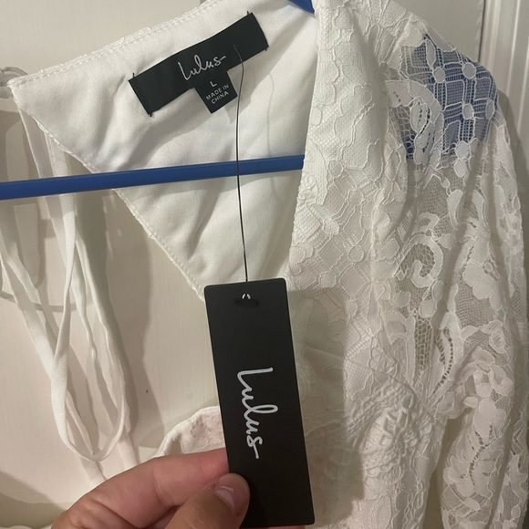 BRAND NEW W TAGS GORGEOUS WHITE LONG SLEEVE OPEN BACK LULUS WOMENS DRESS (S:L) - Picture 9 of 9